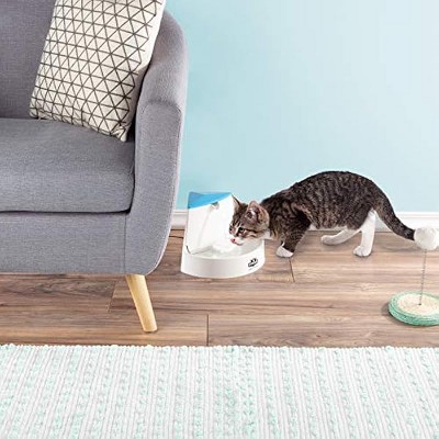 PETMAKER Water Fountain for Pets ¨C 2 Liter Capacity Indoor Dog & Cat Automatic Electric Water Dispenser with Quiet Circulating Pump & 4 Filters