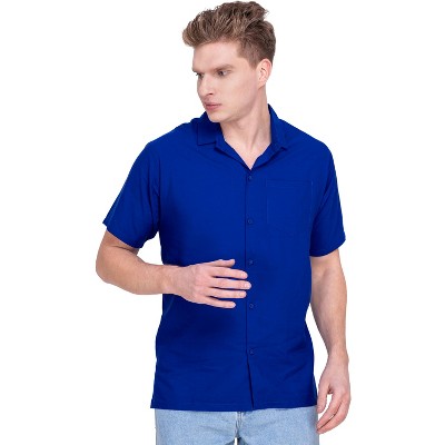 HAPPY BAY Men's Short Sleeve Button Down Casual Camp Summer Shirt Beach Shirts Business Solid Shirts for Men Vacation Shirts with Pocket