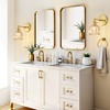 POWLIG 9.36-in 1-Light Amber Gold Vintage Floral Glass Armed Wall Sconce with Tulip Glass Shade - 4 of 4