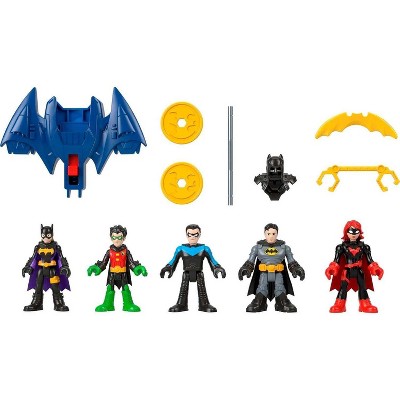 Fisher Price DC Super Friends Batman Toys Family Multipack Figure Set with 5 Characters & 7 Accessories for Ages 3+ Years