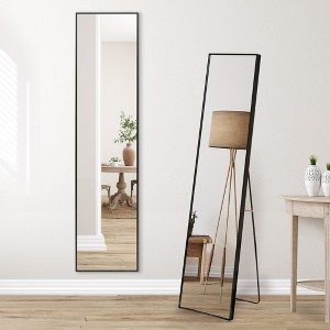 Americanflat - 13x58 Black Arched Full Length Mirror With Stand Full Body Mirror for Bedroom Living Room Bathroom - 1 of 4