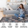 Machine Washable Vintage Floral Printed Area Rug Low Pile Non Slip Stain Resistant Oriental Medallion Design Boho Floor Rug for Living Room Bedroom - 3 of 4