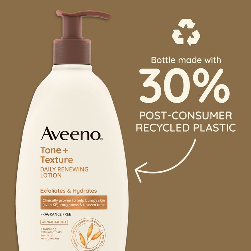 Aveeno Tone + Texture Daily Renewing Body Lotion, Fragrance-Free, 18 oz, 5 of 10