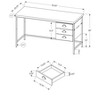 NicBex 55" L Home Office Desk Modern Computer Desk with 3 Drawers and Metal Base for Office, Study - 4 of 4