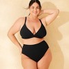 Women's Ribbed Mid-Rise Medium Coverage Hipster Bikini Bottom - Shade & Shore™ - image 3 of 3