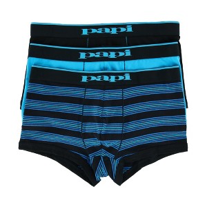 Papi Men's Brazilian Cut Stripe and Solid Underwear Trunks (3 Pack) - 1 of 4