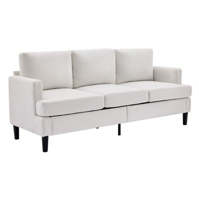 Hyleory 3-Seater Simple Design Sofa - Modern Fabric Sofa with Wooden Frame and Comfortable Cushions