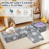 Hooseng Kids Couch, 5-in 1 Modular Sectional Toddler Playing Sofa, Multi-Combination Glow-in-The-Dark Climbing Blocks Toys - 3 of 4