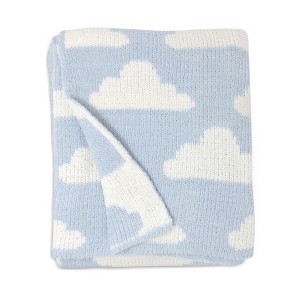Living Textiles|Chenille Baby Blanket - Blue Clouds - 1 of 1