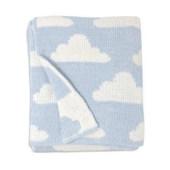 Living Textiles|Chenille Baby Blanket - Blue Clouds