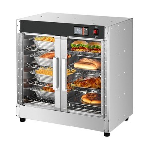 VEVOR Hot Box Food Warmer, 4-Tier Concession Warmer with Water Tray, 4 Pans, Glass Double-door and Adjustable Shelves - 1 of 4