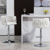 NicBex Fashion Bar Stools Set of 2, Velvet Counter Stool Chair with Hand-wave Back and Golden Base for Bar, Kitchen - 2 of 4
