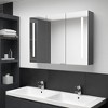 vidaXL Bathroom Cabinet White and Silver Engineered Wood 19.7x5.1x27.6 in - Gray 35" x 5.5" x 24.4" - 2 of 4