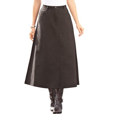 Roaman's Women's Plus Size Tall Complete Cotton A-Line Skirt