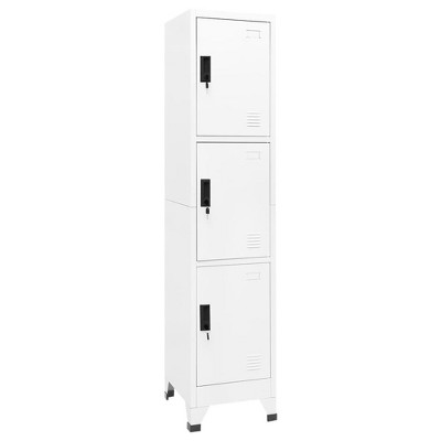 VidaXL Locker Cabinet White 15 in.x17.7 in.x70.9 in. Steel