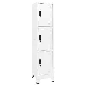 VidaXL Locker Cabinet White 15 in.x17.7 in.x70.9 in. Steel - 1 of 4