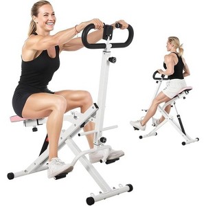 Squat Machine, Home Gym Squat Rowing Machine with Adjustable Resistance Band - 12-Level 350LBS Capacity Foldable Full Body Trainer - 1 of 4