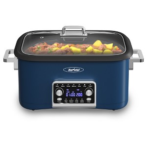 Heynemo Programmable 8 Quart Slow Cooker, 12 in 1 Multi-Cooker Food Warmer with Digital Timer & Temp Control, Stainless Steel - 1 of 4