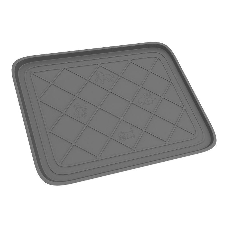 All Weather Boot Tray - Small Water-Resistant Plastic Utility Shoe Mat for Indoor and Outdoor Use in All Seasons by Stalwart (Gray), 1 of 6