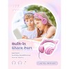 iClever Kids Headphones with Cat Ear Led Light Up, Safe Volume Limite Kids Wired Headphones with FunShare Foldable Over-Ear Headphones for - 3 of 4