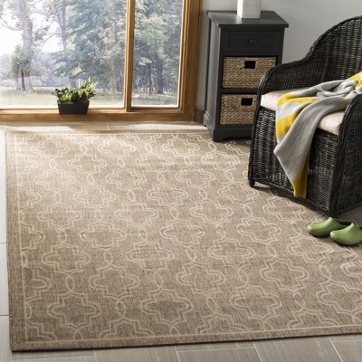 Handmade Brown and Beige Geometric Viscose Area Rug