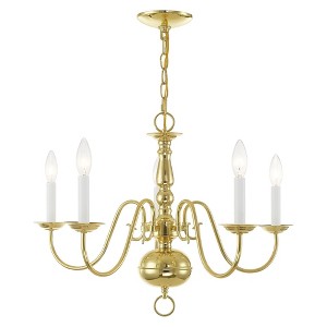 Livex Lighting Williamsburgh 5 - Light Chandelier in  Polished Brass - 1 of 2