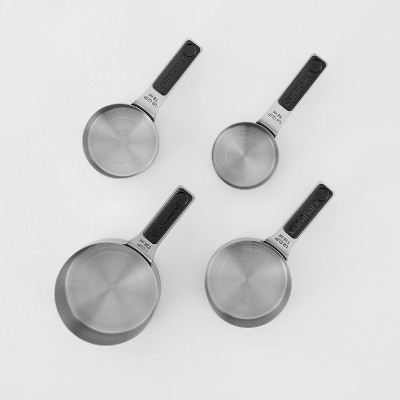 Cuisinart 4pc Stainless Steel Magnetic Measuring Cup Set Black/Silver