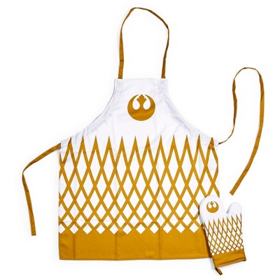 Seven20 Star Wars White/Gold Adult Apron & Oven Mitt Set - Rebel Design