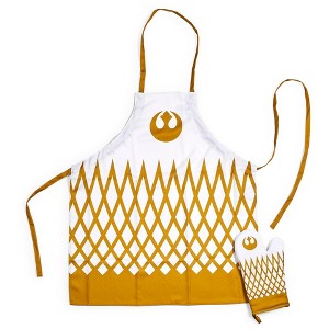 Seven20 Star Wars White/Gold Adult Apron & Oven Mitt Set - Rebel Design - 1 of 4