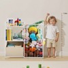 VEVOR Kids Bookshelf and Stuffed Animal Storage, Toy Storage Organizer, 2-Tier Book Shelf with Fabric Toy Chest, Toy Storage for Kids Room,White - 2 of 4