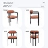 Set of 2 Mid-Century Modern Bouclé Dining Chairs with Curved Back and  Metal Legs, Upholstered Accent Chairs for Dining Room-Koiai - 4 of 4