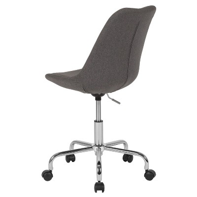 Mid-Back Dark Gray Fabric Swivel Task Office Chair with Chrome Base