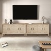 60'' Farmhouse TV Stand with Adjustable Shelves & Sunburst Doors, Rustic Cabinet for Living Room Storage-Cuddlewood - 2 of 4