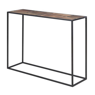 Geo Console Table Wood Top/Black - Breighton Home