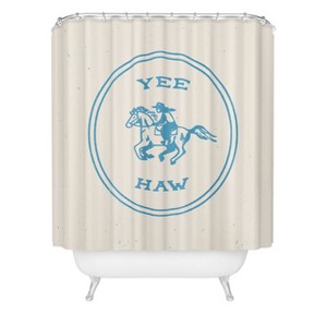 Deny Designs Emma Boys Yee Haw Shower Curtain Cream : Microfiber, Machine Washable, Non-Slip Backing - 1 of 3