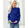 Maternity Shirts Side Button and Ruched Maternity Tunic Tops Casual Puff Long Sleeve Pregnancy Blouse Top Maternity Clothes-style2burgundy XXL - 2 of 2