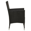 vidaXL Patio Chairs - Set of 2 Black Poly Rattan Outdoor Chairs with Cream-White Cushions, Modern Design, Durable Steel Frame, Easy Assembly - 4 of 4