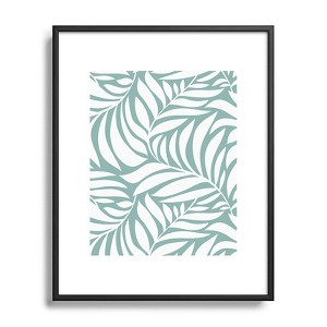 Heather Dutton Flowing Leaves Seafoam Metal Framed Art Print - Deny Desings - 1 of 3