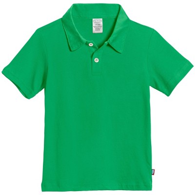 City Threads USA-Made Soft Cotton Boys Jersey 2-Button Short Sleeve Polo Shirt