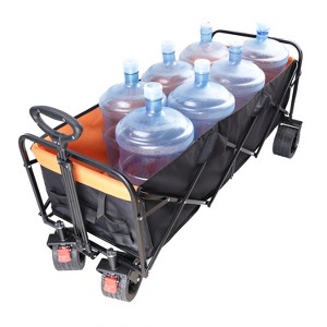 Racxily Folding Wagon Garden Shopping Beach Cart - 1 of 4
