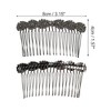Unique Bargains Women's Heart Shape Hair Comb Insertion Tools Black 1 Pc - 2 of 3