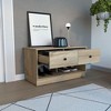 CAVINAS Storage Bench Storage Ottoman Shoe Rack Modern Rectangle Stools 2-Shelf 2-Drawer Storage Bench - 3 of 4