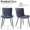 UNISOAR Dining Chairs Set of 2/4, Modern Armless Side Chairs Faux Leather Cushion Seat  for Home, Kitchen, Living Room, Bedroom, Restaurant - 2 of 4