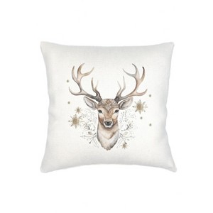 Festive Reindeer Velvet Pillow 20x20 - 1 of 2
