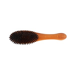Bass Pet Brushes Dual Sided Pet Brush with 100% Premium Natural Bristle & Alloy Pin Pure Bamboo Handle Full Oval Dark Bamboo - 1 of 4