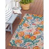HomeStock Outdoor Washable Pensacola Ivory & Orange 3' X 5', Machine Woven with Printed Designs, Coastal - 2 of 4