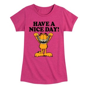Girls' - Garfield - Have A Nice Day Fitted Short Sleeve Graphic T-Shirt - 1 of 4