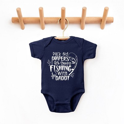 The Juniper Shop Pack My Diapers I'm Going Fishing With Daddy Baby Bodysuit