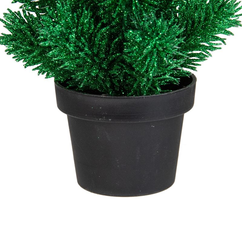 Northlight 8.5in Green Potted Glittered Artificial Pine Christmas Tree - Unlit, 3 of 4