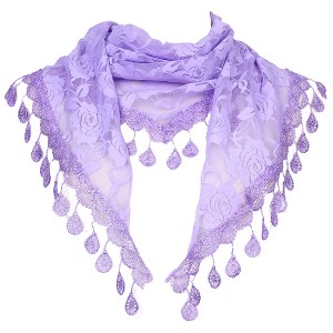 INSPIRE CHIC Lace Rose Floral Tassel Mesh Triangle Head Covering Mantilla Scarves 1Pc - 1 of 4